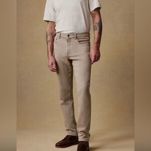 Faherty Stretch Terry 5 Pocket Straight   Pants Desert Khaki Men’s Size 33x26